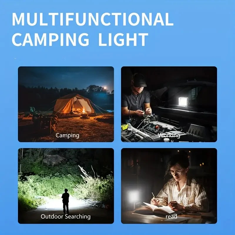 Lampe suspendue Portable et étanche pour tente de Camping, maison en plein air, charge solaire, batterie externe de grande capacité, lanterne à affichage Intelligent