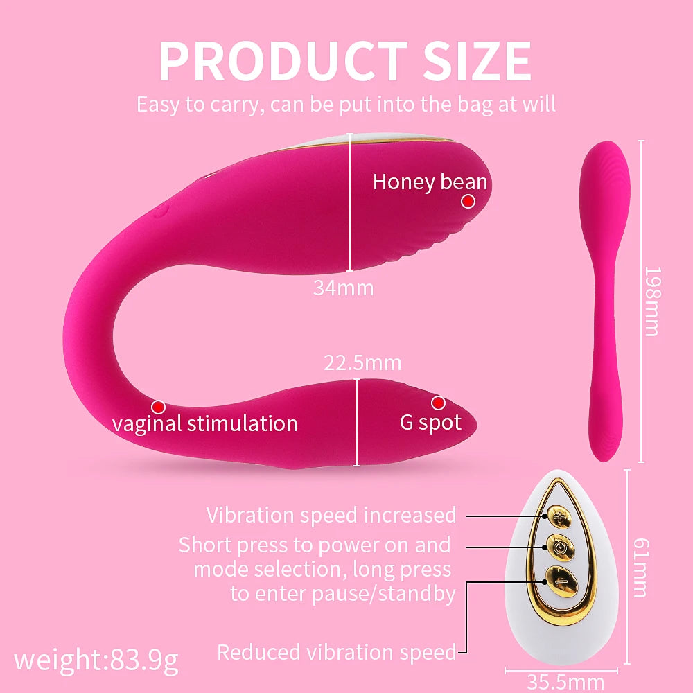 Godemiché portable en U, 10 modes, télécommande sans fil, vibrateur pour Couple, stimulateur de point G féminin, jouets sexuels, produits pour femmes adultes de 18 ans
