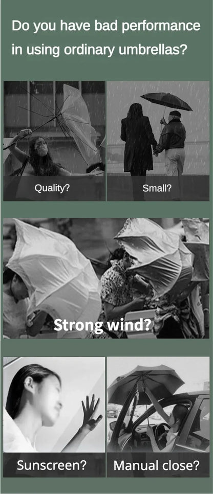 Parapluie anti-tempête 80 Bone pour hommes et femmes, pliage automatique, grand parapluie coupe-vent imperméable, parapluies anti-ultraviolets