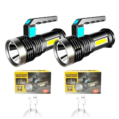 Lampe de poche LED haute puissance, torche Rechargeable par Usb, projecteur Portable très lumineux pour l'extérieur, lampe de Camping intégrée 18650