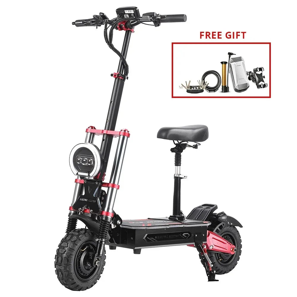 BOYUEDA-Trottinette Électrique S5, Moteur 6000W, Batterie 60V 38Ah, Connexion Bluetooth, Fonction NDavid Intelligente, 11 Pouces, Hors Route