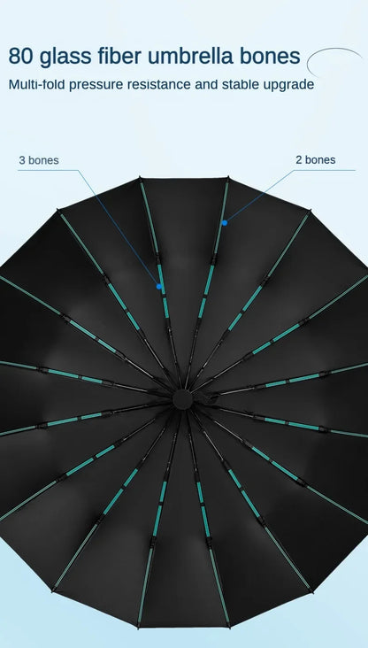 Parapluie anti-tempête 80 Bone pour hommes et femmes, pliage automatique, grand parapluie coupe-vent imperméable, parapluies anti-ultraviolets