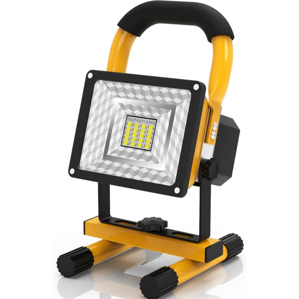 Projecteur LED Portable Rechargeable, étanche, alimenté par batterie, pour Camping en plein air, randonnée, lampe de travail d'urgence