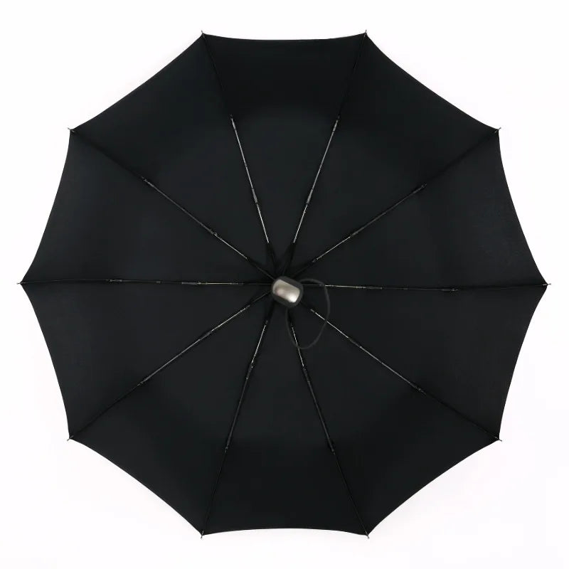 Grand parapluie entièrement automatique et résistant, pliable, pour homme et femme, idéal pour les affaires, le travail ou la pluie