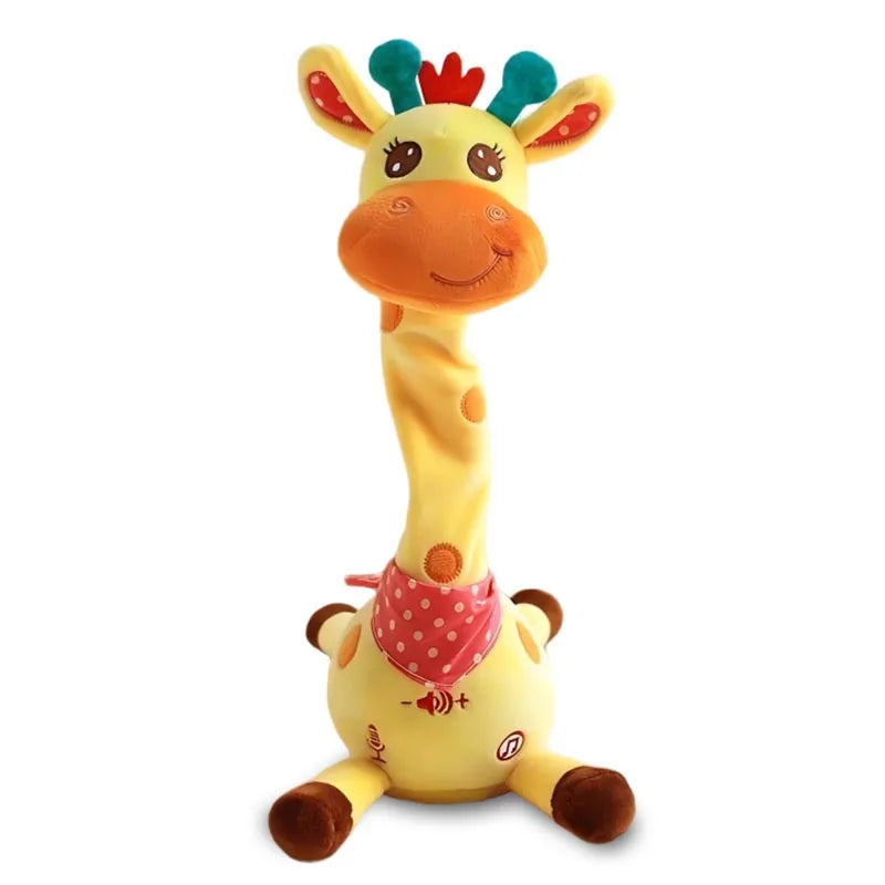 Jouet girafe parlant dansant mignon, répétitif de ce que vous dit avec 10 chansons, Volume réglable, girafe dansante musicale scintillante