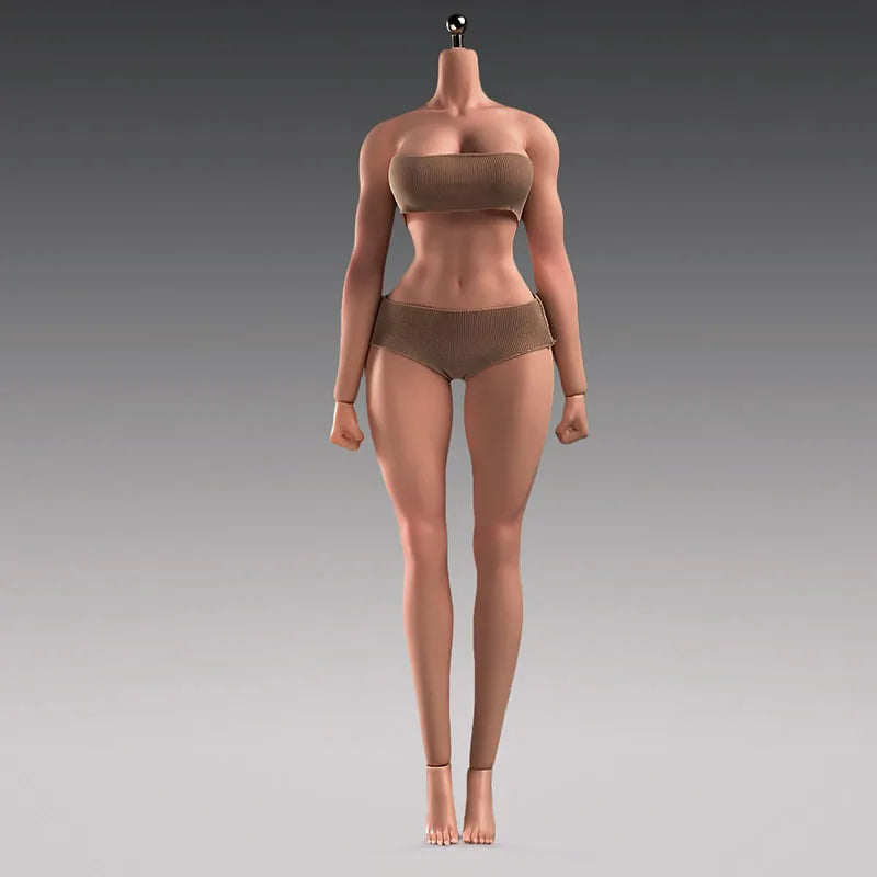 ANT T307 Figurine d'action femme à l'échelle 1/6, corps sans couture, maquillage, corps musclé, gros seins, 12 pouces, teint clair, corps flexible normal
