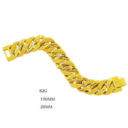 Bracelet tendance en or jaune mat brillant pour homme et femme, bijou de mariage, fiançailles, anniversaire