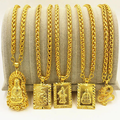 UMQ-Bijoux pendentif en or pur pour homme, Verbena JOwith, Guanyin Dragon, 100% véritable or 24 carats, marque Guan Gong