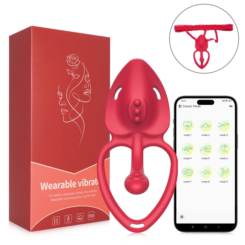 Vibromasseur de culotte portable, anneau de pénis vibrant, télécommande avec application, stimulateur clitoridien, jouets sexuels pour adultes pour femmes et hommes