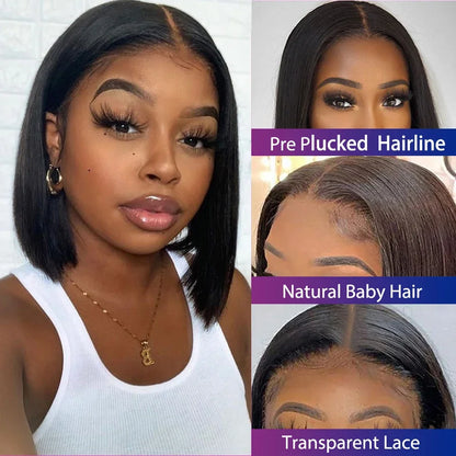 Perruques de cheveux humains brésiliens 13X5X2 T Part Lace Wigs pour femmes pré-épilées 4x1 Straight BOB Wigs Perruque Cheveux Humains
