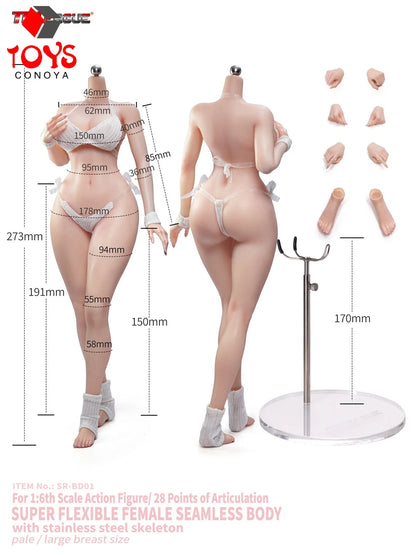 【2026 Q3】TBLeague SR-BD01&02 Corps de figurine articulée 1/6ème avec épaules étroites, hanches courbes et cils appliqués à la main, 12 pouces