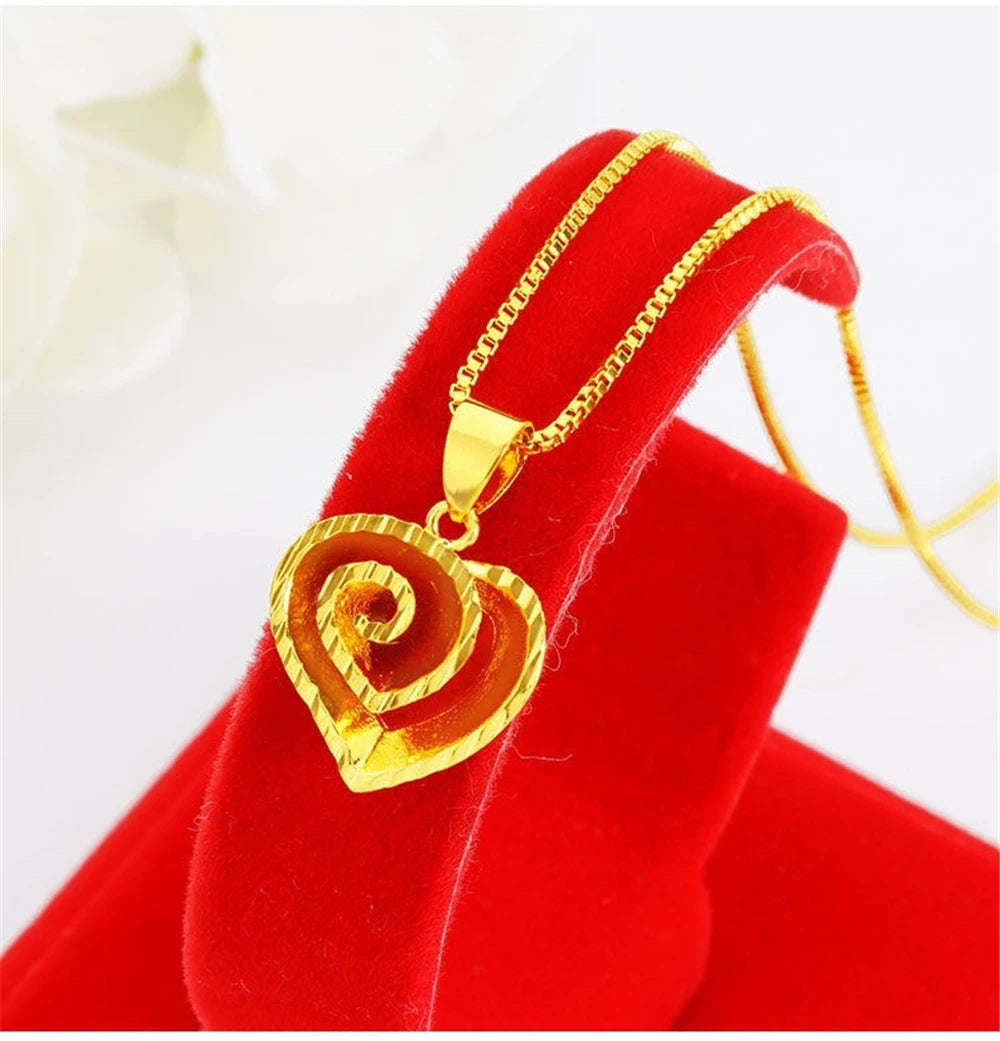 Colliers avec pendentif fleur couleur or 24K pour femmes, chaîne ondulée de 18 pouces, accessoires de bijoux de luxe de haute qualité