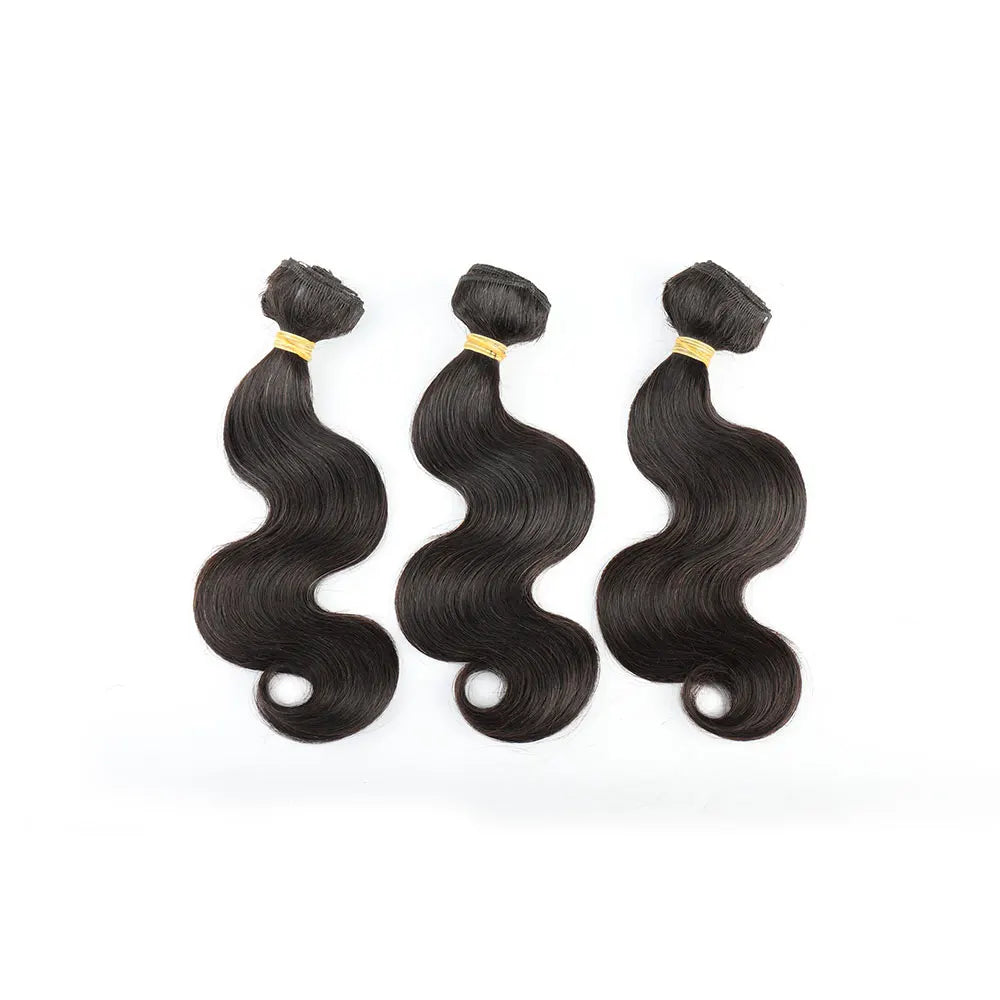 Lot de 3 extensions de cheveux humains malaisiens Body Wave 100 % non traités, cheveux vierges, couleur naturelle