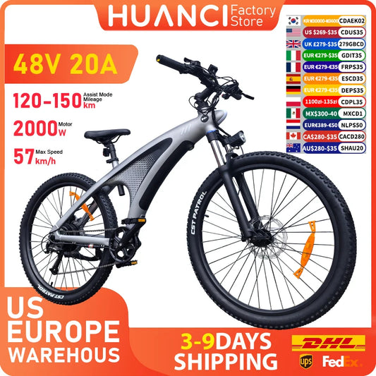 HUANCI Q5 vélo électrique 2000W vélos électriques 27.5 pouces vélo électrique 48V 20AH vélo électrique e vélo montagne adultes ebike fatbike