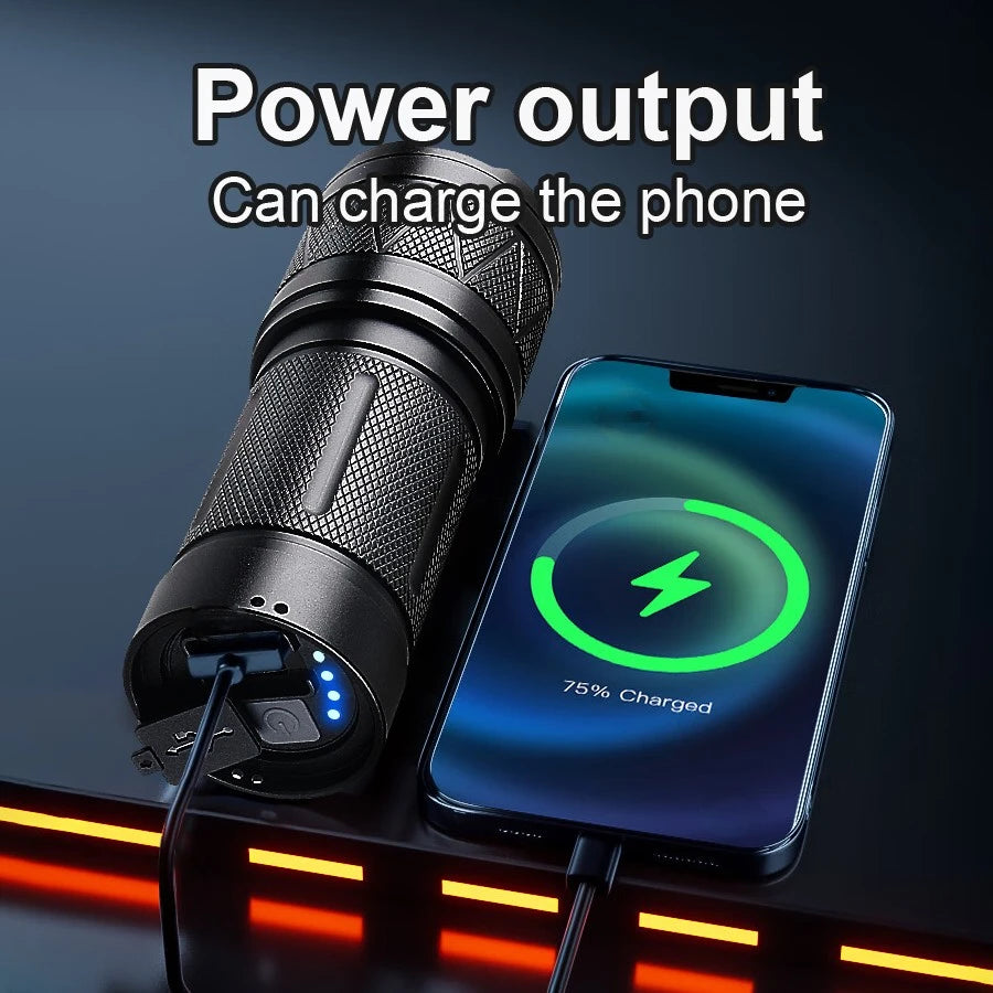 1000000   Lampe de poche la plus puissante lampes de poche LED haute puissance torche étanche lampe Rechargeable lanterne de Camping en plein air