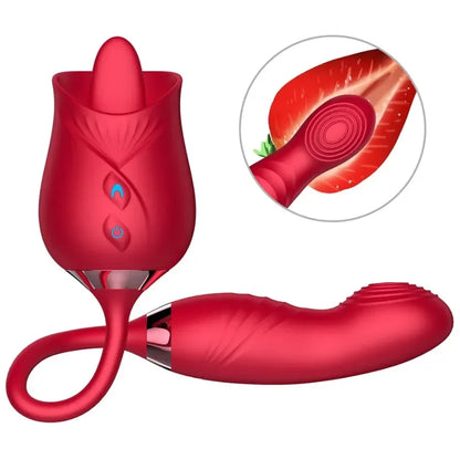Vibromasseur à succion pour femmes, stimulateur clitoridien, masseur de mamelon Oral, gode vibrant de poussée, jouet sexuel Rose 2 en 1 pour femmes