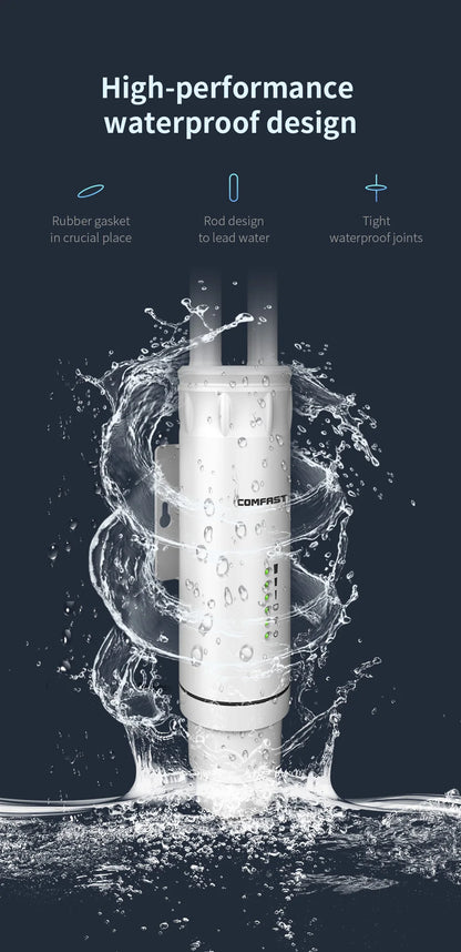 Répéteur de routeur omnidirectionnel 2G et 5G, Point d'accès extérieur haute puissance AC1200, antenne 2 * 5dBi, amplificateur de Station de Base WiFi longue portée