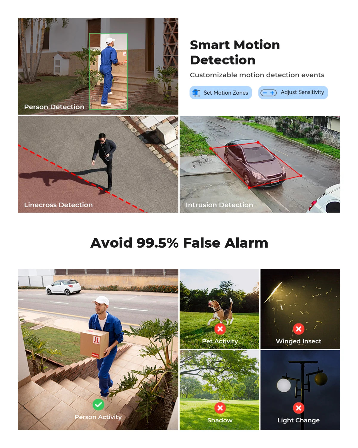 H.View-Caméra de surveillance étanche IP Poe Ai 5MP, dispositif de sécurité avec détection qualifiée ale, audio et vidéo, pour système Nvr Onvif