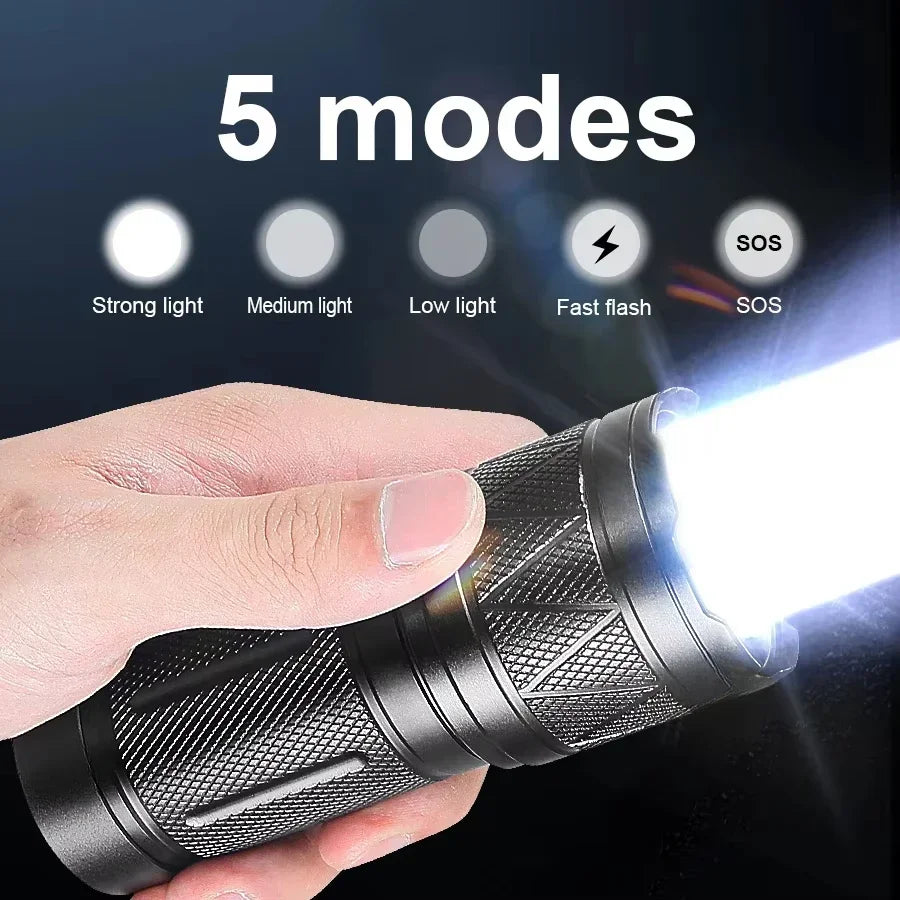 Lampe de poche LED Ultra lumineuse, Rechargeable 12000mAh avec batterie 3*18650, torche tactique étanche IPX6 Zoomable pour le Camping