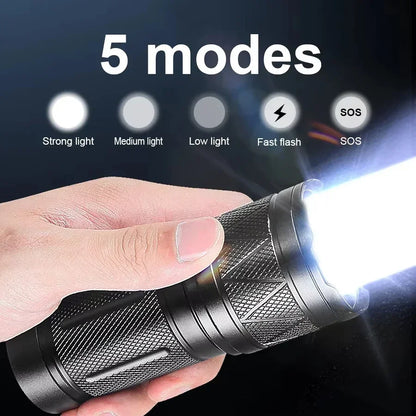 Lampe de poche LED Ultra lumineuse, Rechargeable 12000mAh avec batterie 3*18650, torche tactique étanche IPX6 Zoomable pour le Camping