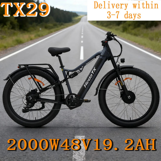 UE 2025 nouveau vélo électrique Heda-TX29 avec capteur de vitesse de 27,5 pouces 2000W 48V19.2AH frein hydraulique