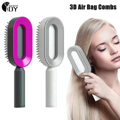 Peigne de massage, brosse à cheveux autonettoyante pour femmes, peigne à cheveux rapide à une touche, coussin d'air 3D, outils de coiffure, peignes