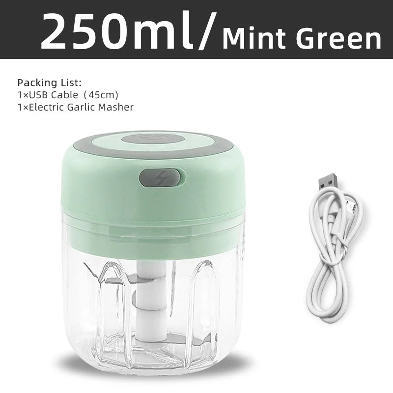 Hachoir électrique de cuisine, Mini broyeur d'ail, hachoir à viande Portable USB, hachoir à légumes pour Gadgets de cuisine