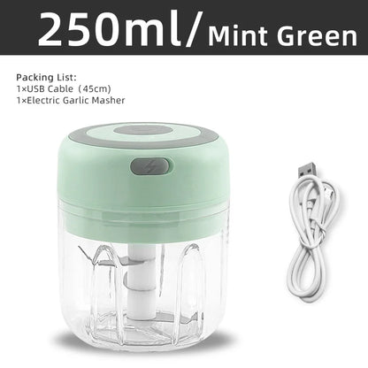 Hachoir électrique de cuisine, Mini broyeur d'ail, hachoir à viande Portable USB, hachoir à légumes pour Gadgets de cuisine