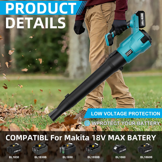 Souffleur d'air électrique sans fil pour Makita pour DEWALT, batterie 18V, outil électrique de nettoyage efficace pour feuilles et poussière de neige