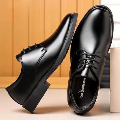 Chaussures en cuir pour hommes robe noire formelle bout carré homme décontracté Derby chaussure affaires rétro peau de vache concepteur nouveau dans la livraison gratuite