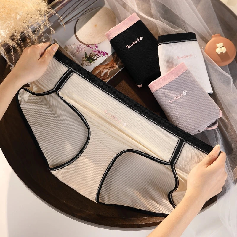 Culottes pour femmes en coton taille haute été respirant dames grande taille sous-vêtements lettres douces sous-vêtements féminins lingerie sexy