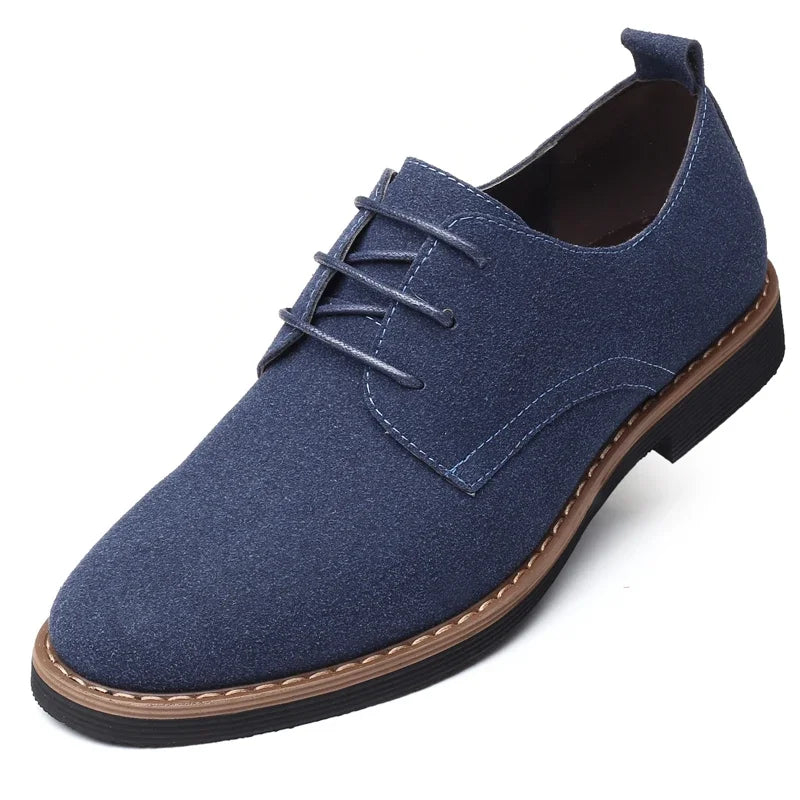 Oxfords-Chaussures provoqué en cuir suédé pour hommes, baskets décontractées, mocassins de marque de luxe, chaussures derby plates classiques