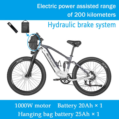 Nathaniel SYR03 vélo électrique 27.5 "48V1000W vélo électrique assisté adulte 45Ah grande capacité batteries au lithium détachables Ebike