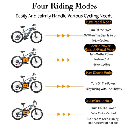 Nathaniel SYR03 vélo électrique 27.5 "48V1000W vélo électrique assisté adulte 45Ah grande capacité batteries au lithium détachables Ebike