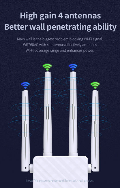 COMFAST 1200Mbps affichage OLED intelligent répéteur WiFi double bande 2.4G & 5G amplificateur de portée Wi-Fi de Signal d'extension sans fil