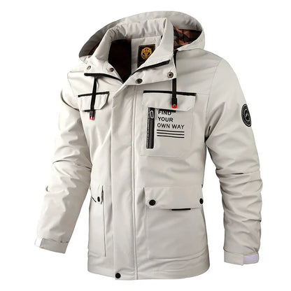 Mode hommes décontracté coupe-vent vestes à capuche veste homme imperméable en plein air coque souple hiver manteau vêtements chaud polaire épais
