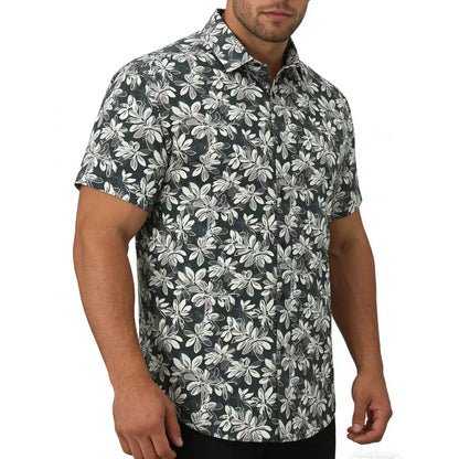 Chemise décontractée pour homme à imprimé graphique vintage, chemise hawaïenne à manches courtes pour l'été, chemises boutonnées, vêtements pour homme, chemise streetwear tendance