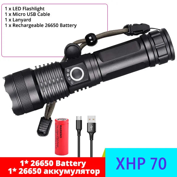 Lampe de poche Super XGardens 90, 120, lumière LED injuste, torche haute puissance, lampe de camping aste, USB 18650