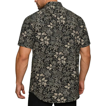 Chemise décontractée pour homme à imprimé graphique vintage, chemise hawaïenne à manches courtes pour l'été, chemises boutonnées, vêtements pour homme, chemise streetwear tendance