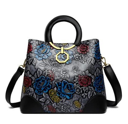 Sacs à bandoulière à imprimé floral pour femmes 2024 Sacs messagers à bandoulière en cuir de haute qualité pour dames