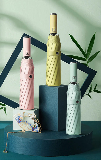 Parapluie 12 baleines grand parapluie résistant entièrement automatique pluie hommes femmes coupe-vent grand 3 parapluies pliants parasol cadeau