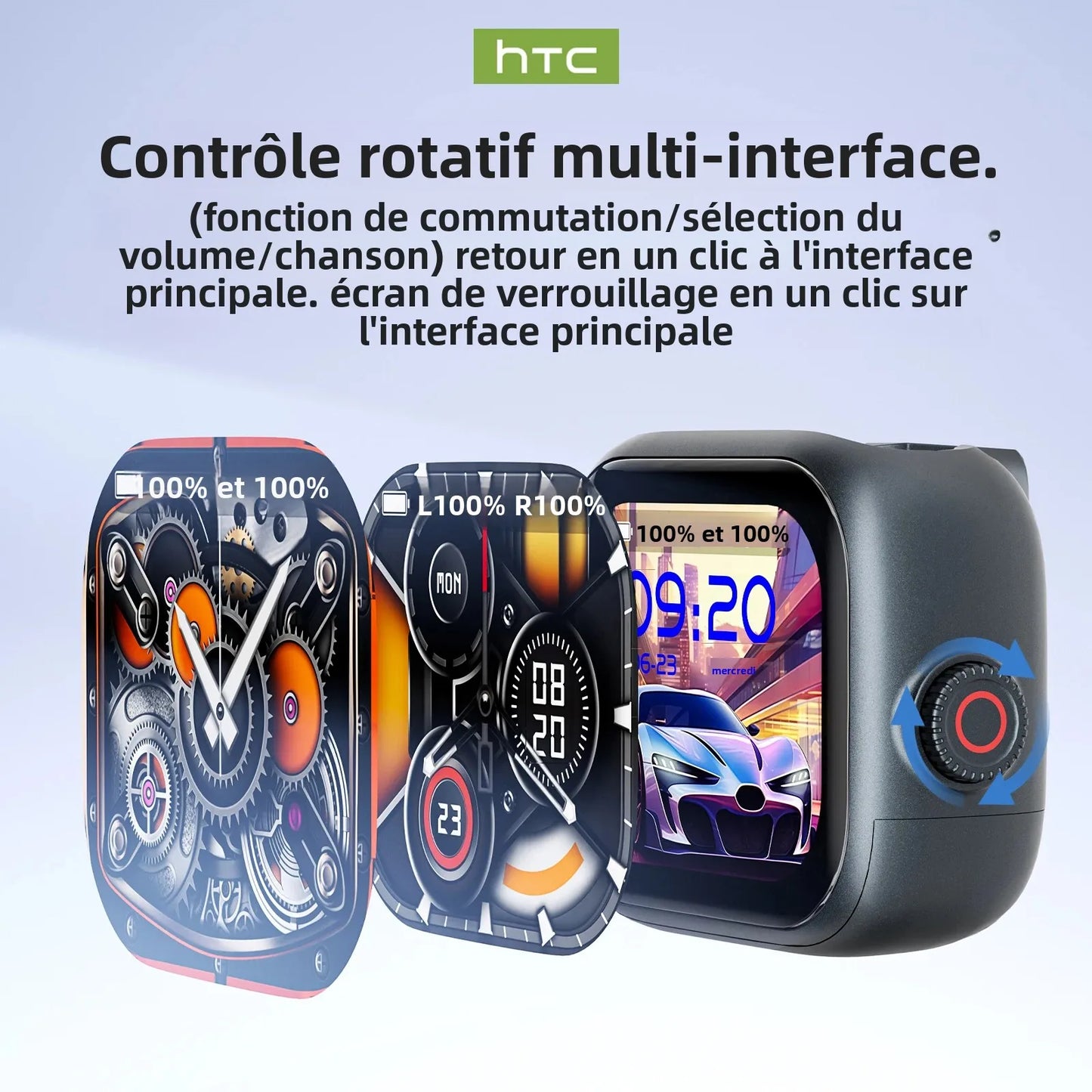 【Papier peint personnalisé】 écouteurs HTC NE40 Bluetooth V6 TWS sport traducteur AI écouteurs réduction du bruit casque sans fil avec micro