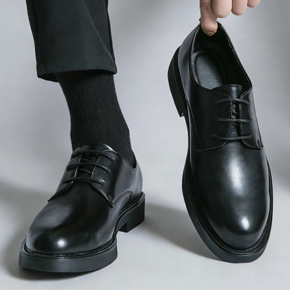 Chaussures habillées classiques pour hommes, chaussures Derby à lacets, chaussures formelles de bureau en cuir, antidérapantes, résistantes à l'usure, chaussures décontractées quotidiennes