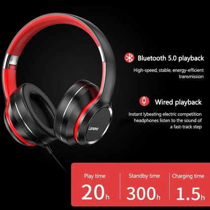 Lenovo HD200 Bluetooth écouteurs sur-oreille pliable ordinateur sans fil casque suppression du bruit HIFI stéréo casque de jeu