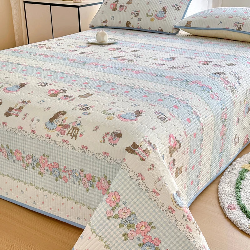 Bonenjoy-Couvre-lit 100% coton, 1 pièce, linge de lit matelassé, drap de lit doux pour la peau, sans taie d'oreiller