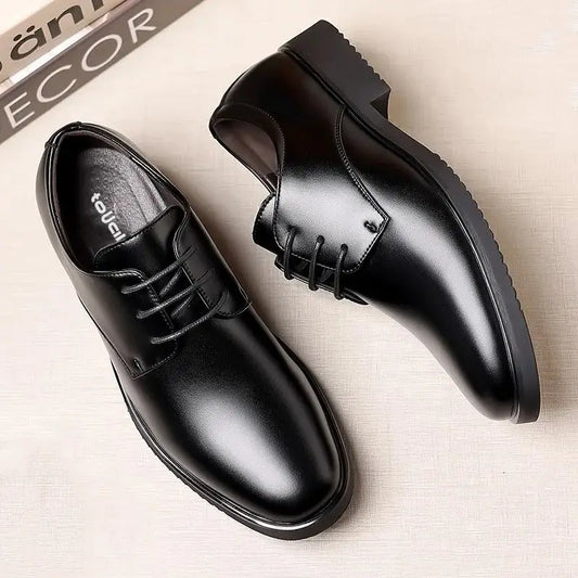 Chaussures en cuir pour hommes robe noire formelle bout carré homme décontracté Derby chaussure affaires rétro peau de vache concepteur nouveau dans la livraison gratuite