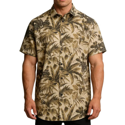 Chemise décontractée pour homme à imprimé graphique vintage, chemise hawaïenne à manches courtes pour l'été, chemises boutonnées, vêtements pour homme, chemise streetwear tendance