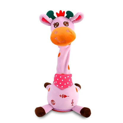 Jouet girafe parlant dansant mignon, répétitif de ce que vous dit avec 10 chansons, Volume réglable, girafe dansante musicale scintillante