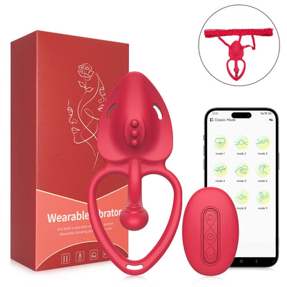 Vibromasseur de culotte portable, anneau de pénis vibrant, télécommande avec application, stimulateur clitoridien, jouets sexuels pour adultes pour femmes et hommes