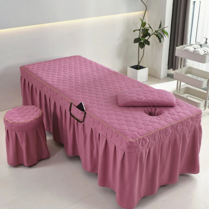 Jupe de lit épaisse pour Salon de beauté, Table de Massage, couvre-lit de haute qualité, doux pour la peau, couvre-lit pour thérapie SPA avec trou